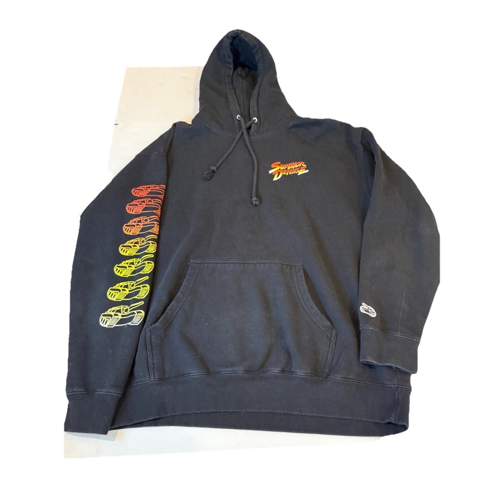 Superior Defense Hoodie Black XL Sweatshirt Streetwear Skate Tank